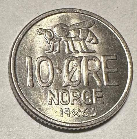 1963 Norway 10 Ore UNC/BU Cover