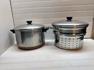 Revere Ware 8 Qt Stockpot Copper Stainless Dutch Oven 8 Qt Steamer Insert & Lid - Picture 1 of 16