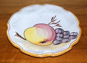 Vintage Italian ceramic Plate Platter Majolica fruit design - Imagen 1 de 6