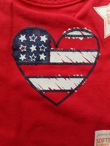 GIRLS INFANT JUMPING BEANS AMERICANA RED HEART SIZE 3 MONTHS SOFT BODYSUIT NWT - Picture 1 of 12