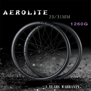 700C Racing Road Bike Carbon Wheelset Clincher Tubeless 36T Disc Brake Hubs - Picture 1 of 13