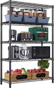5 Tier Wire Shelves Rack Heavy Duty Storage Shelving Industrial Shelf Garage 72" - Picture 1 of 8