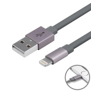 4FT USB For iOS Phone to USB-A Type A Charger Sync Data Cable Flat Cord Gray
