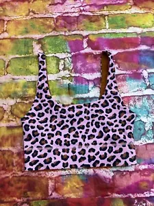 Fabletics Harlow Reversible S Impact Sports Bra ~ Size S Pink Brown Leopard G33 - Picture 1 of 3