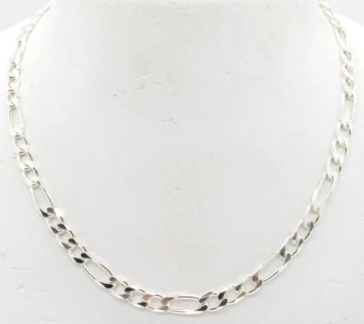 НОВЫЕ МУЖСКИЕ СЕРЕБРО .925 РОДИЯ ПОКРЫТИЕМ 30 «БРИЛЛИАНТОВАЯ ОГРАНКА FIGARO ЦЕПОЧКА - Изображение 1 из 4