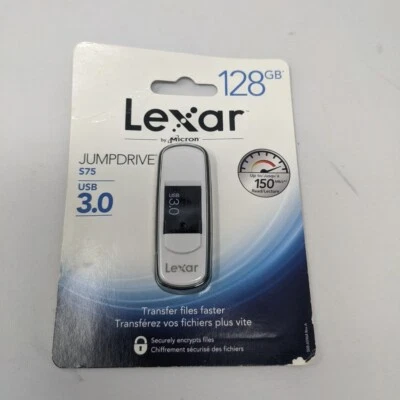 Lexar by Micron 128GB JumpDrive S75 USB 3.0 Flash Drive 150MB/s RB16571 - Sealed - Image 1 of 4