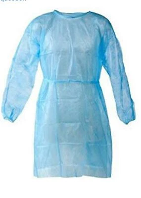 Disposable Isolation Gowns Blue With Elastic Cuff Dental-Medical 10/50/100 PACK - Image 1 of 2