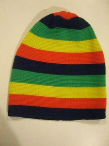 Vintage 1970s ski hat -  bright stripes = HOT GEAR - Picture 1 of 3
