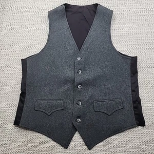 Circle S Western Vest Mens Large 42R Gray Classic Waistcoat Cowboy Formal - Picture 1 of 8