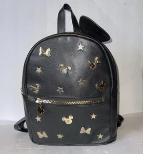 Bolso Mochila Disney Mickey Minnie Star Tachonado Negro Con Tachuelas Polivinilo - Imagen 1 de 8