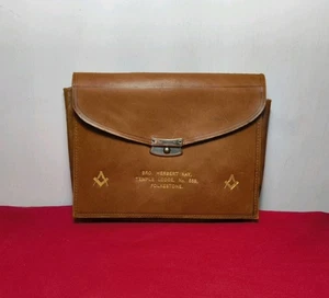Vintage Freimaurer kleine Ledertasche Temple Lodge Folkestone Nr. 558 1960/70er Jahre - Bild 1 von 4
