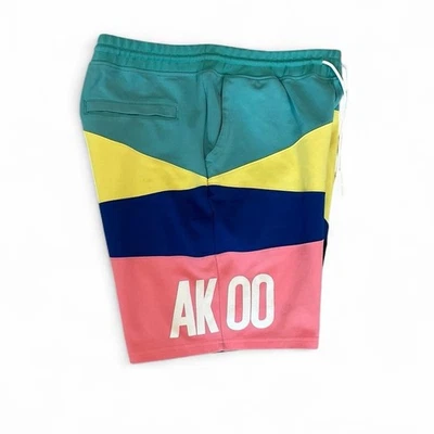 AKOO Vibrant Colorblock Urban Wear Mens Skater Streetwear Logo Shorts Size 2XL - Image 1 of 4