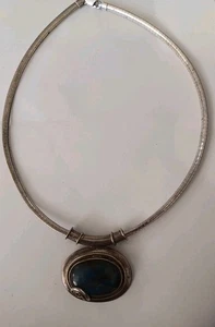 Anhänger Sterlingsilber blauer Labardorit Stein  - Bild 1 von 6