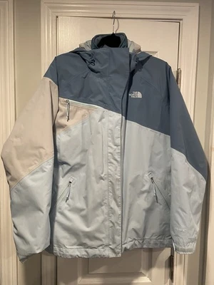Chaqueta de esquí impermeable The North Face talla XL HyVent azul gris bloque de color con capucha Foto 1 de 4
