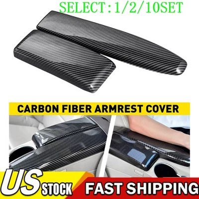 Carbon Fiber Armrest Trim Cover For Mercedes C-Class W204 C300 AMG 2008-14 1~10X - Image 1 of 4