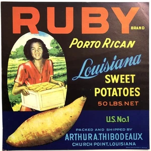 Ruby Porto Rican Louisiana Sweet Potatoes Arthur A. Thibodeaux Church Point, La. - Picture 1 of 4
