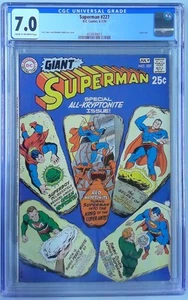 SUPERMAN (1939) 227 CGC 7.0 EDIZIONE KRYPTONITE TAGLIA GIGANTE (GRADO LASTRA) - Foto 1 di 1