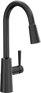 Moen 7402BL Riley One-Handle Modern Pulldown Kitchen Faucet -  Matte Black - Picture 1 of 6