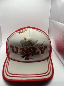 Vintage UNLV Runnin Rebels Gray Red Trucker Mesh Hat SnapBack  - Picture 1 of 9