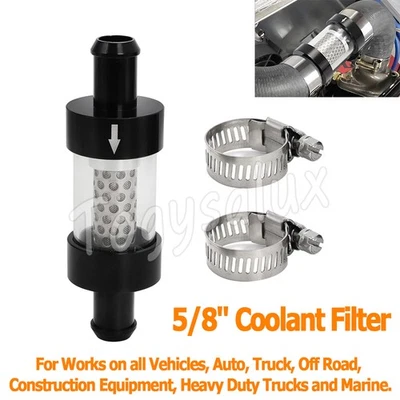 5/8" Hose In-Line Heater Coolant Filter w/Clamp Kit For Vehicles Auto Truck - Image 1 of 4