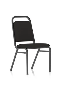 Banqueting Stacking Visitor Chair Black Frme Black Fabric BR000196 - Photo 1/1
