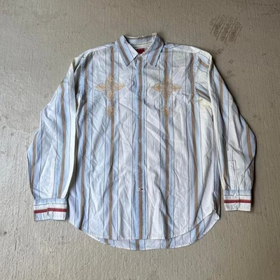 Guess Y2K Cross Stripe Men's XL Button Up Dress Shirt - Image 1 of 4