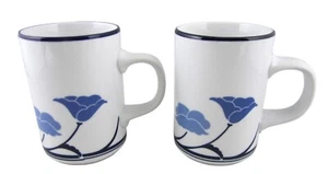 2 ZWEI Dansk TIVOLI BELLE Fleur Kaffee Tee Becher Tassen blau Blumen Motiv Portugal - Bild 1 von 6