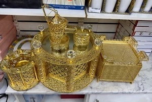 Traditional Ethiopian | Eritrean | Arabs Coffee Table Set, Rekebot Golden - Picture 1 of 3