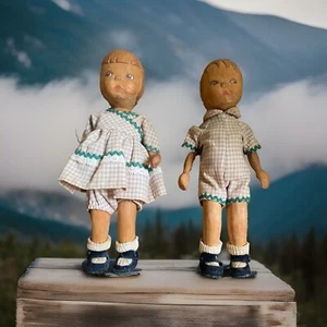 Muñecas de madera vintage JUNE & BOB BECKETT JOEY y JILL - Imagen 1 de 17