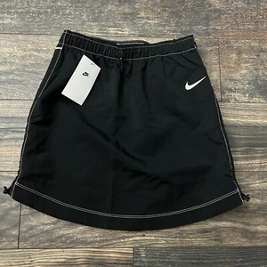 Nike High Rise Nylon Swoosh Women’s Size XS Black Skirt - Picture 1 of 9