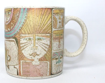 Taza Laurel Burch Primordial Dream Gres Japón Metálico Dorado Taza de Café 1990 Foto 1 de 4