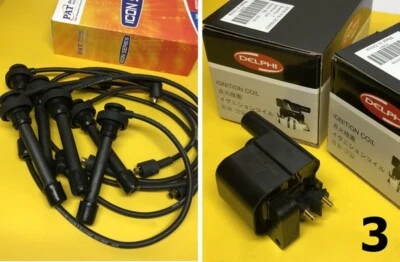 Bobinas de ignição + conjunto de chumbo para Mitsubishi WA L300 STARWAGON 3.0L 94-96 6G72 2YrWy - Imagem 1 de 4