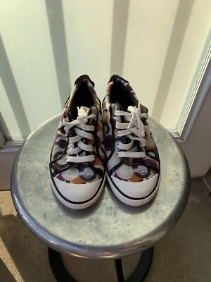 ZAPATILLAS COACH BARRETT TALLA 8 CON CORDONES PÚRPURA NARANJA Y MARRÓN MODA TENIS CAMINAR Foto 1 de 4