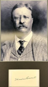 Theodore "Teddy" Roosevelt Signed Card w/ Photo ICZ Dave Norman Autograph COA - Picture 1 of 4
