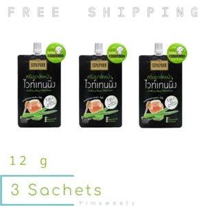 3 Sachets X 12 g SUPAPORN Aloevera Mask Cream Honey Vitamin B3 Witch Hazel Skin - Picture 1 of 15