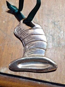 Dr Seus Cat In The Hat Christmas Ornament Silver Plated Original Movie Merch - Picture 1 of 3