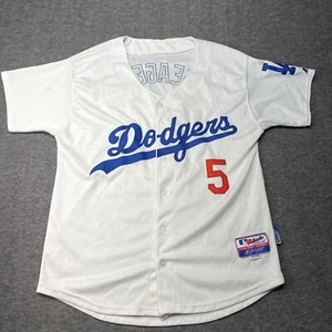 Majestic LA Dodgers White Baseball Jersey Seager Button Up Short Sleeve Size 48 - Picture 1 of 12