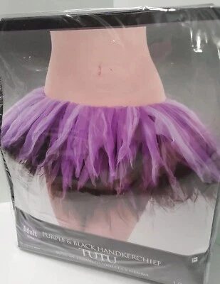 Pañuelo tutú púrpura/negro/blanco para adultos talla única se adapta a la mayoría de los disfraces nuevos Foto 1 de 4