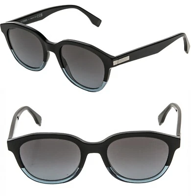 Круглые солнцезащитные очки унисекс с черным синим логотипом FENDIESSENTIAL 40092 FE40092I 05A - Изображение 1 из 4