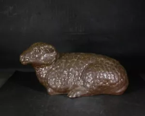 Japanese BIZEN Ware Sheep figurine Famous potter deceased ZENJI URAKAMI - Picture 1 of 3