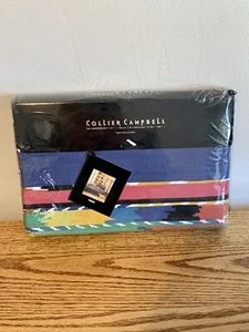Collier Campbell Teton KING Flat Sheet New VTG 1993 90s Colorful Mountain Red Bl - Picture 1 of 8