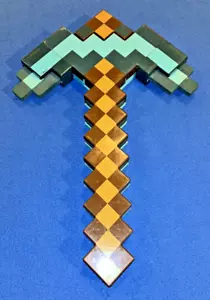 Minecraft Spada e Piccone Mattel 2014 Blu Verde e Beige Giocattolo di Conversione - Foto 1 di 11