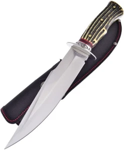 Frost Cutlery Fixed Knife 7" 3Cr13 Steel Full Tang Blade Imitation Stag Handle - Picture 1 of 1