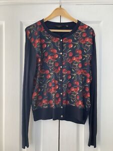 Ted Baker London Cheerful Cherry Print Navy Blue Cardigan - Size 4