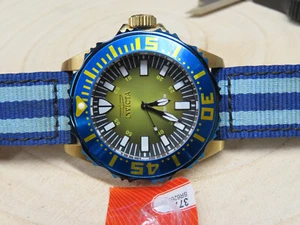 Invicta pro diver swiss quartz wrist watch blue bezel gold dial case 18618 - Imagen 1 de 9