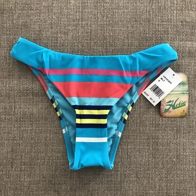 Hobie Bikini Bottoms Women’s Size S Striped Ribbed High Cut NWT - Image 1 of 4