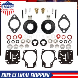 2SET FOR JOHNSON EVINRUDE 40 45 48 HP CARBURETOR CARB REBUILD REPAIR KIT W FLOAT - Foto 1 di 8