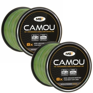 Línea de pesca de 18 libras carrete camuflado a granel x 2 NGT lucio de carpa camuú grueso mono - Imagen 1 de 1