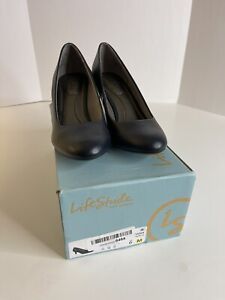 LifeStride Parigi Dress Pumps Womens 6M Navy Faux Leather Shoes NWB (Other)