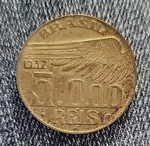 Brazil 1937, 5000 reis, old world silver coin  - Picture 1 of 2